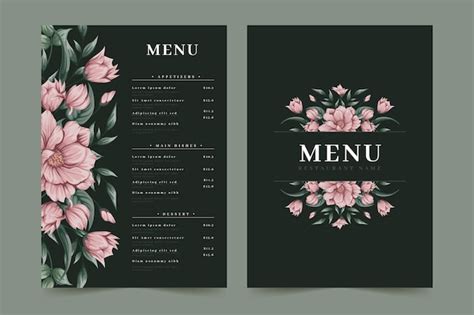 little flower menu with prices.